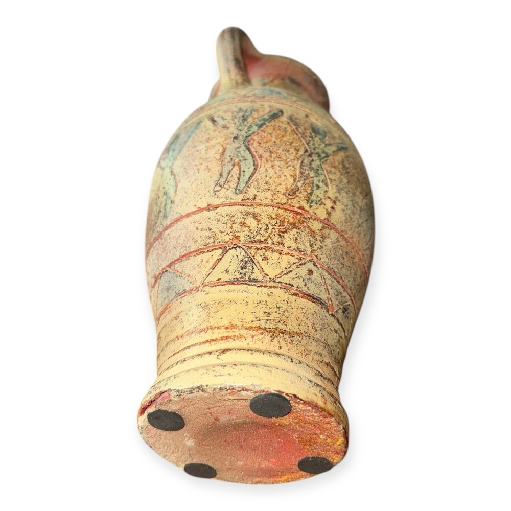 Vintage-Inspired clay pottery dancing women tribe Vase - Picture 4 of 5